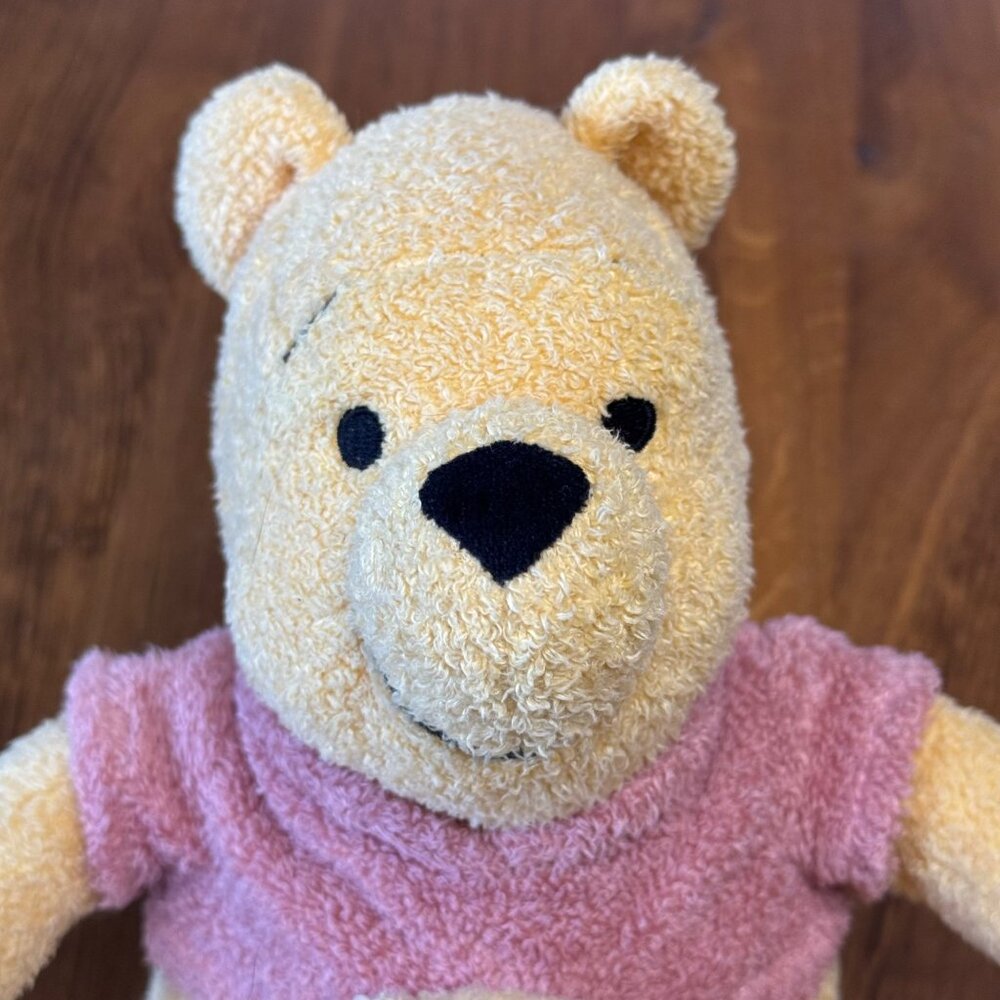 DISNEY Baby Winnie The Pooh Plush Toy Hunny Pot Bell Rattle Stuffed Animal Rare - Picture 2 of 9
